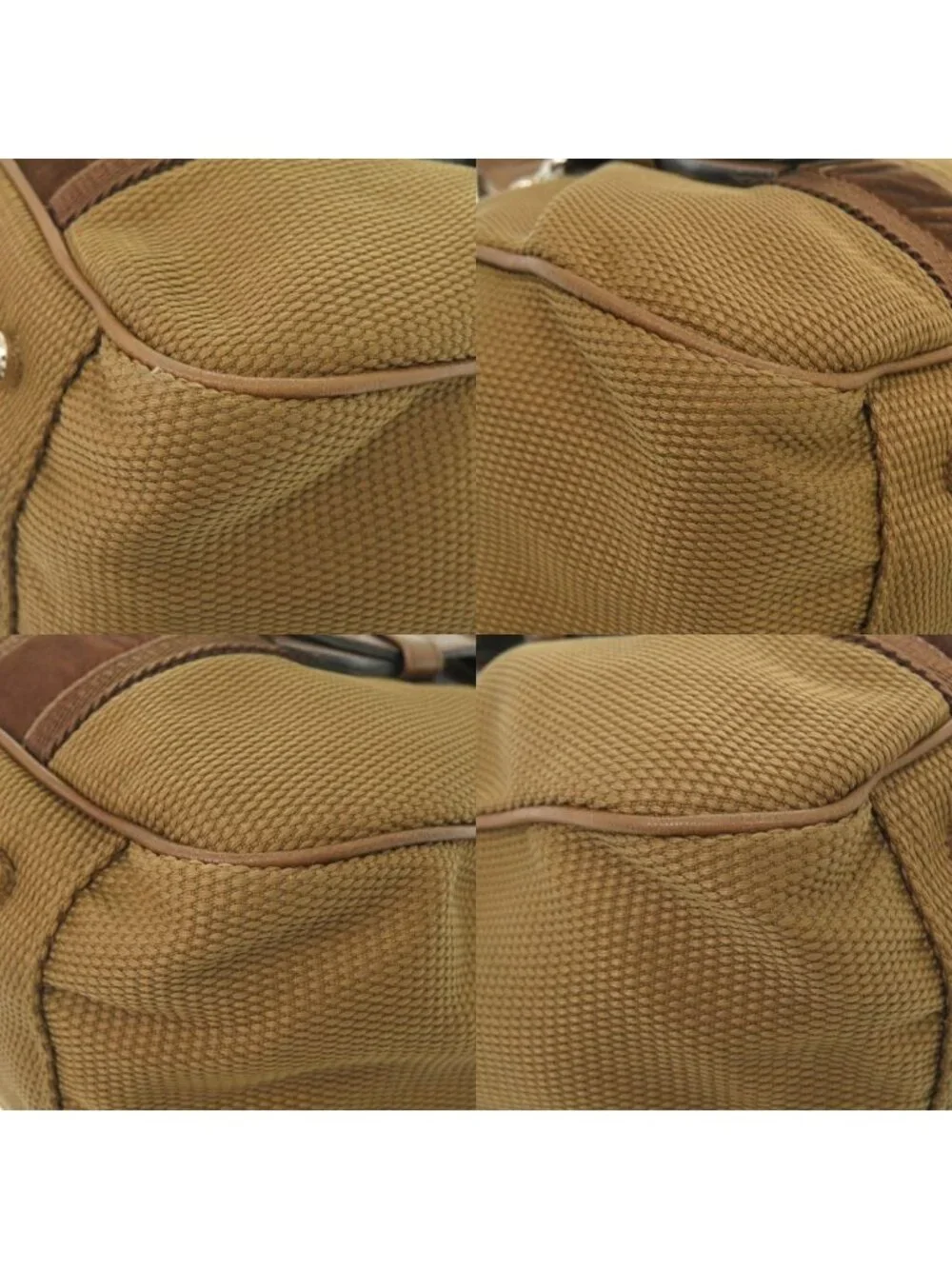 Saint Laurent Mini Boston Canvas Brown Handbag